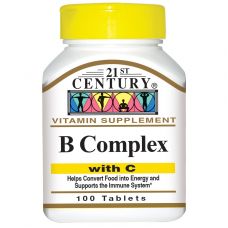 Комплекс витаминов B, с витамином C, 100 таблеток от 21st Century