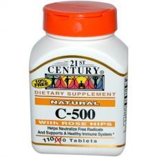 Витамин С (C-500) с шиповником, 110 таблеток от 21st Century