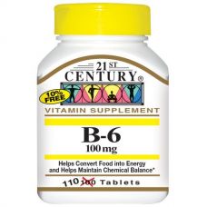 Витамин B6, 100 мг, 110 таблеток от 21st Century
