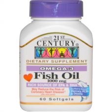 Рыбий жир, 1000 мг, 60 капсул от 21st Century