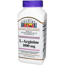 L-аргинин, 1000 мг, 100 таблеток от 21st Century