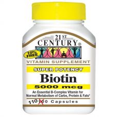 Биотин (Biotin), 5000 мкг, 110 капсул от 21st Century