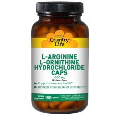 L-аргинин и L-орнитина гидрохлорид, 1000 мг, 180 капсул