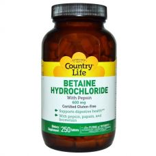 Бетаина гидрохлорид, с пепсином, 600 мг, 250 таблеток