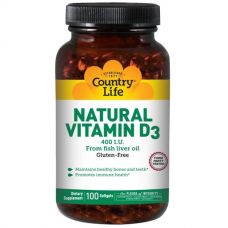 Витамин D3, 400 МЕ, 100 капсул от Country Life