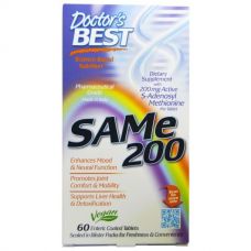 S-Аденозилметионин 200, SAMe, 60 таблеток от Doctor's Best