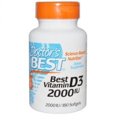 Витамин D3, 2000 МЕ, 180 капсул от Doctor's Best