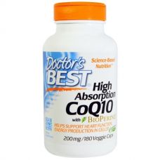 Коэнзим Q10 High Absorption с биоперином, 200 мг, 180 капсул от Doctor's Best
