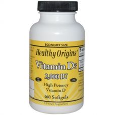 Витамин D3, 2000 МЕ, 360 капсул от Healthy Origins