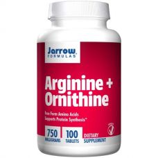 Аргинин и Орнитин, 750 мг, 100 таблеток от Jarrow Formulas