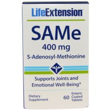 SAMe (S-аденозил-L-метионин), 400 мг, 60 капсул