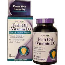 Рыбий жир + витамин D3, 90 капсул от Natrol