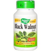 Черный орех, отруби, 500 мг, 100 капсул