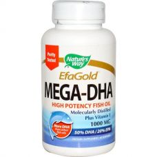 Рыбий жир Мега-DHA, 1000 мг, 60 капсул от Nature's Way