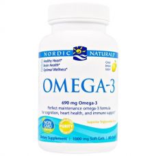 Омега-3, лимон, 1000 мг, 60 шариков от Nordic Naturals