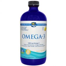 Рыбий жир Омега-3 со вкусом лимона, 1600 мг, 473 мл от Nordic Naturals