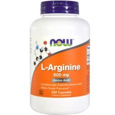L-аргинин, 500 мг, 250 капсул от Now Foods
