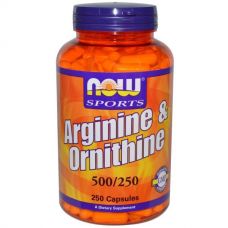 Аргинин и орнитин, 500/250, 250 капсул от Now Foods