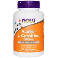 Ацетил-L-карнитин, 500 мг, 100 капсул от Now Foods