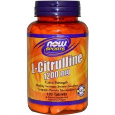 L-цитруллин, L-Citrulline, 1200 мг, 120 таблеток от Now Foods
