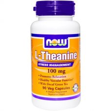 L-теанин, 100 мг, 90 мягких капсул от Now Foods