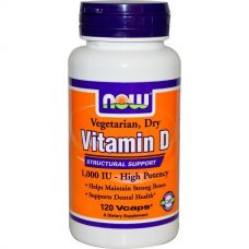 Витамин D2, 1000 МЕ, 120 капсул от Now Foods
