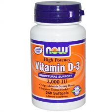 Витамин D3, 2 000 МЕ, 240 капсул от Now Foods