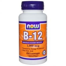 Витамин B12, 1000 мкг, 250 леденцов от Now Foods