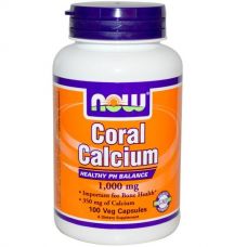 Кальций из кораллов, 1000 мг, 100 капсул от Now Foods