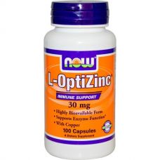 L-ОптиЦинк, 30 мг, 100 капсул от Now Foods