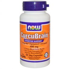 Витамины для памяти CurcuBrain, 400 мг, 50 капсул от Now Foods