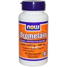 Бромелайн, 500 мг, 60 капсул от Now Foods