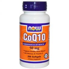 Коэнзим Q10, 50 мг, 200 капсул от Now Foods