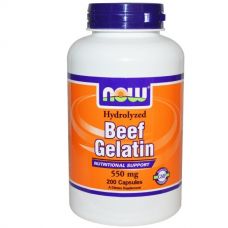 Говяжий желатин, 550 мг, 200 капсул от Now Foods