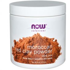 Марокканская Красная глина, детоксикация кожи лица, в порошке, 170 г от Now Foods