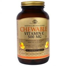 Жевательный витамин C, со вкусом апельсина, 500 мг, 90 таблеток