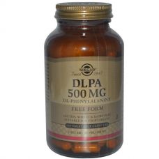 DL фенилаланин (DLPA), 500 мг, 100 капсул от Solgar