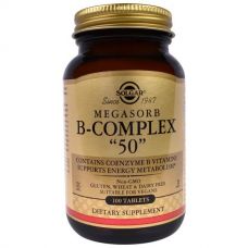 Комплекс витамина B  Megasorb "50", 100 таблеток от Solgar
