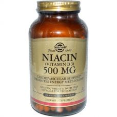 Ниацин (витамин B3), 500 мг, 250 капсул