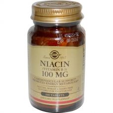 Витамин B3, Ниацин, 100 мг, 100 таблеток от Solgar