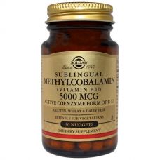 Метилкобаламин (Витамин B12), 5000 мкг, 30 наггетсов от Solgar