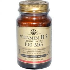 Витамин B2, 100 мг, 100 капсул от Solgar