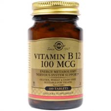 Витамин B12, 100 мкг, 100 таблеток от Solgar