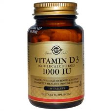 Витамин D3, 1000 МЕ, 180 таблеток от Solgar