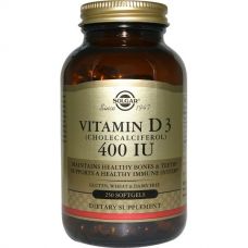 Витамин D3, 400 МЕ, 250 капсул от Solgar