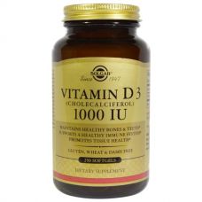 Натуральный витамин D3, Д3 (холекальциферол), 1000 МЕ, 250 капсул от Solgar