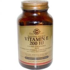 Витамин E, 200МЕ, 100 капсул от Solgar
