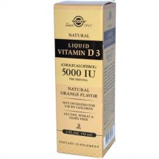 Жидкий витамин D3, 5000 ME, с апельсиновым вкусом, 59 мл от Solgar