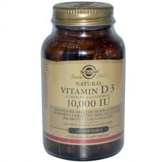 Натуральный витамин D3, 10000 МЕ, 120 капсул от Solgar